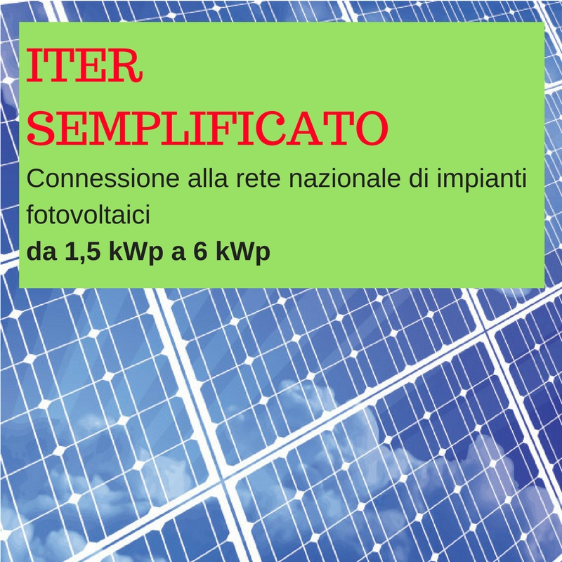 Pratica iter semplificato 1.5 kWp a 6 kWp