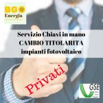 Servizio per cambio titolarità GSE BGENERGIA