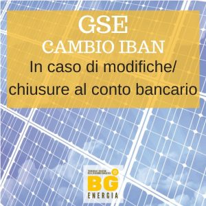CAMBIO IBAN GSE